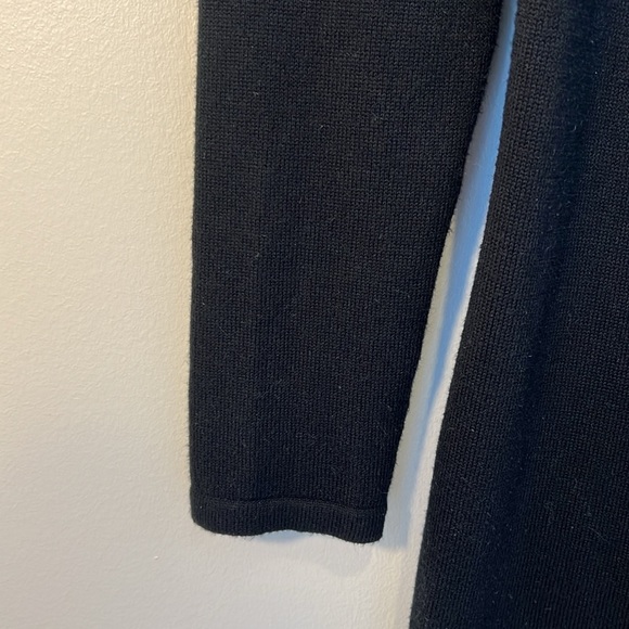 Chaps Womens Knit Wrap Black Sweater Dress Belted Adjustable Knee Length Large - Picture 5 of 16